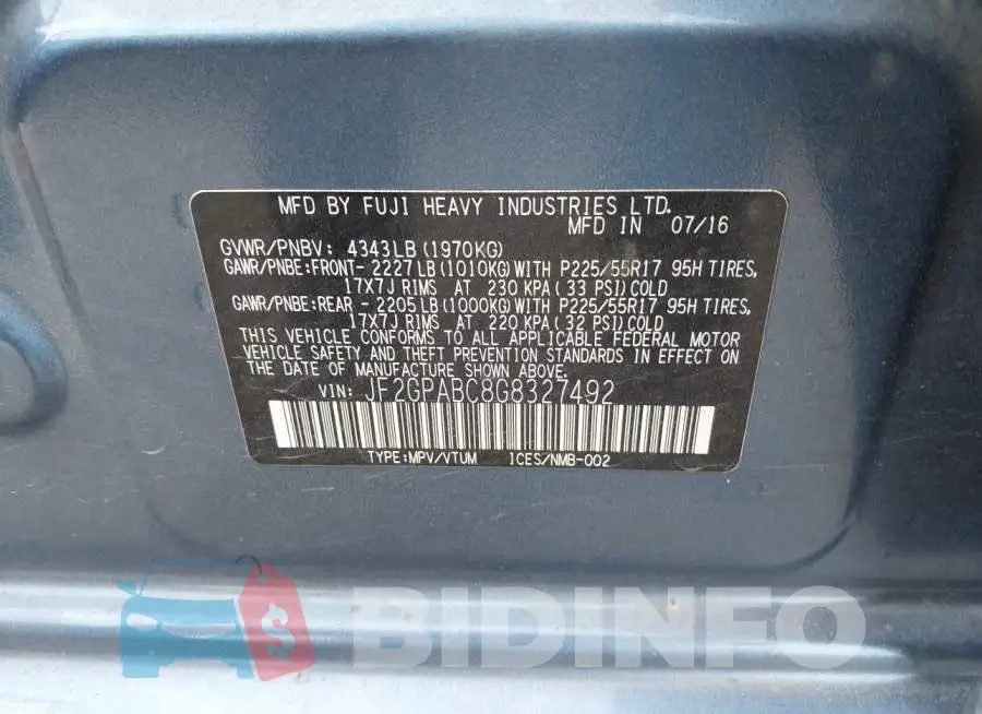 JF2GPABC8G8327492 Photo# 9
