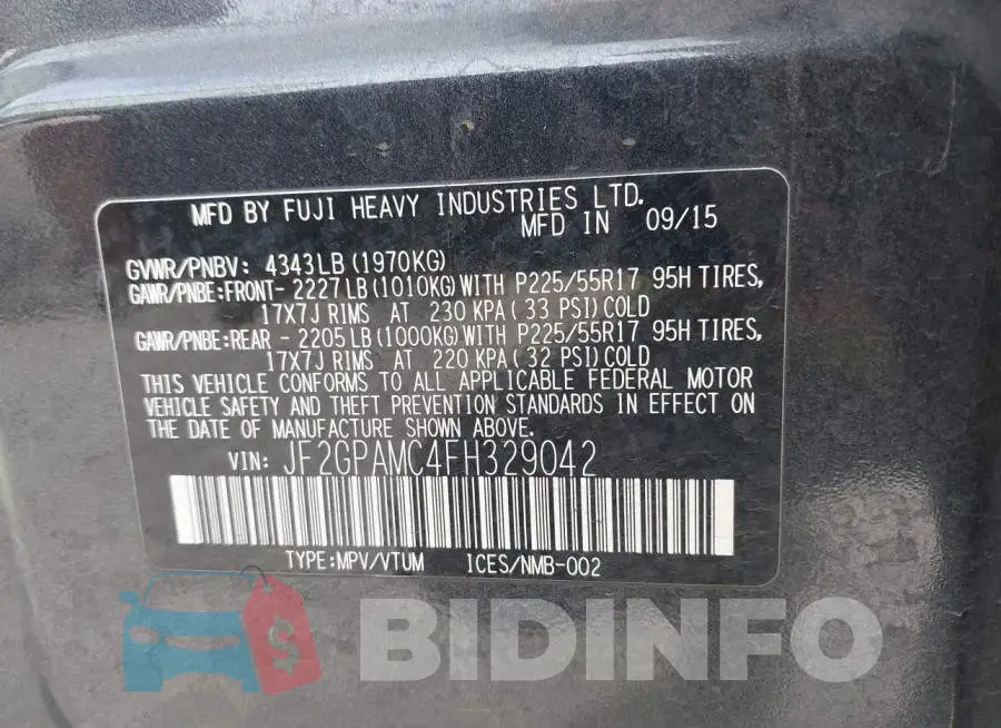 JF2GPAMC4FH329042 Photo# 9
