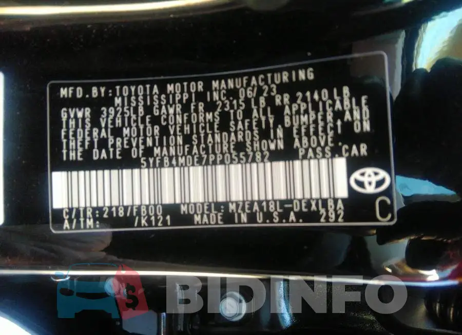 5YFB4MDE7PP055782 Photo# 9