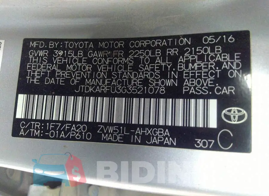 JTDKARFU3G3521078 Photo# 9