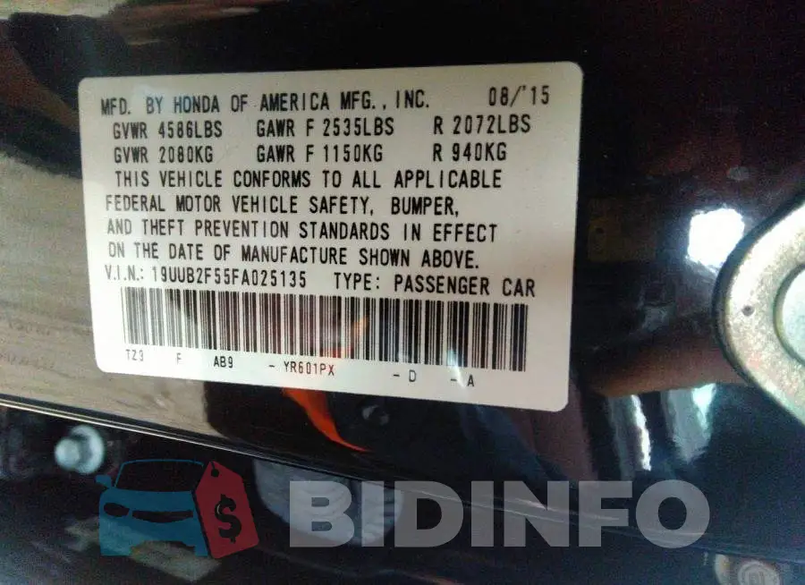 19UUB2F55FA025135 Photo# 9