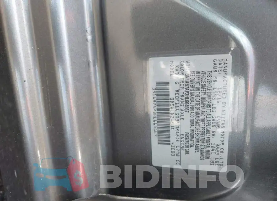 3N1AB7AP3HL664667 Photo# 9