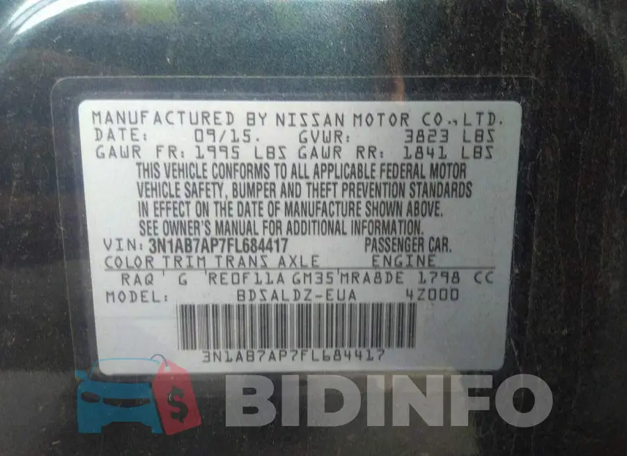 3N1AB7AP7FL684417 Photo# 9