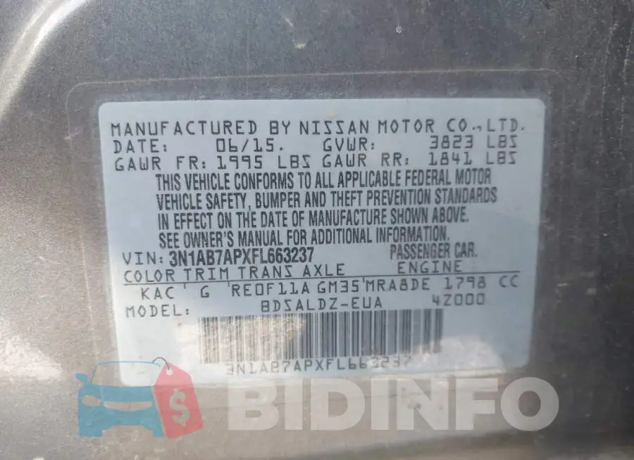 3N1AB7APXFL663237 Photo# 9