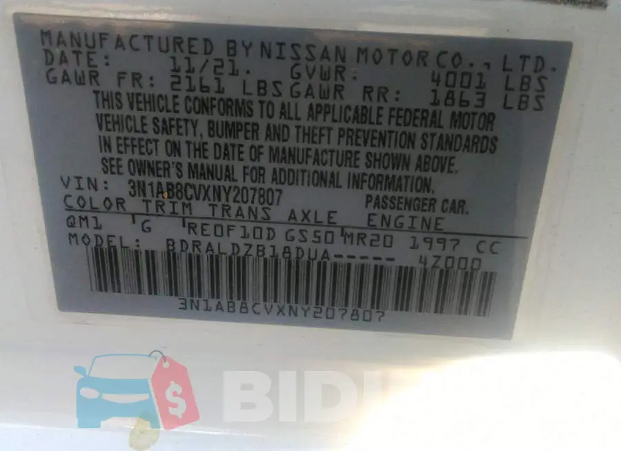 3N1AB8CVXNY207807 Photo# 9
