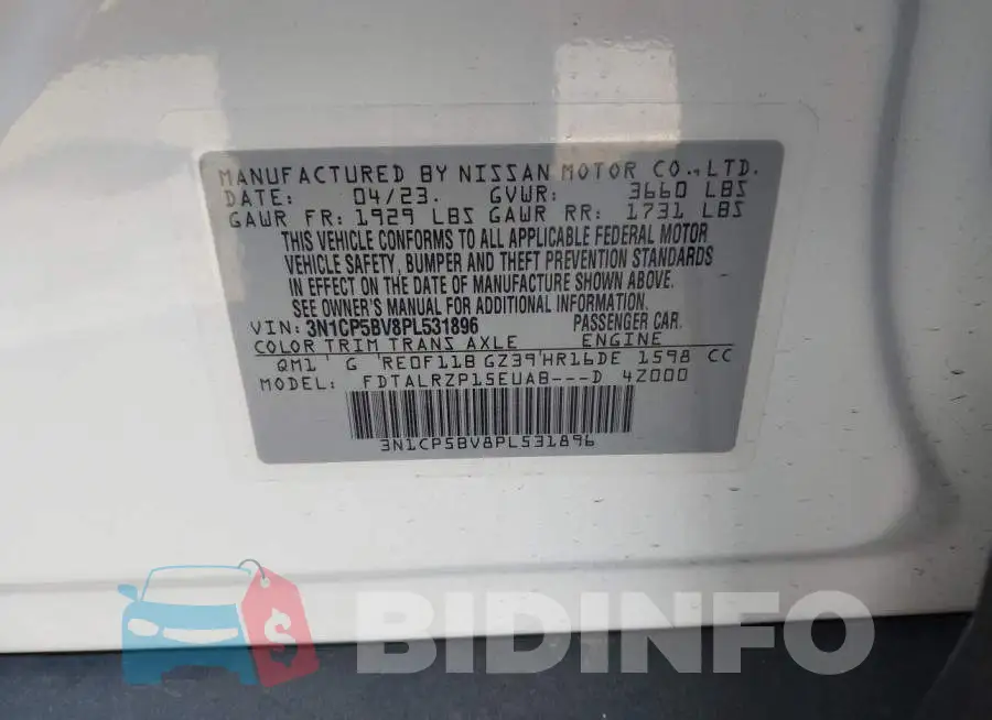 3N1CP5BV8PL531896 Photo# 9