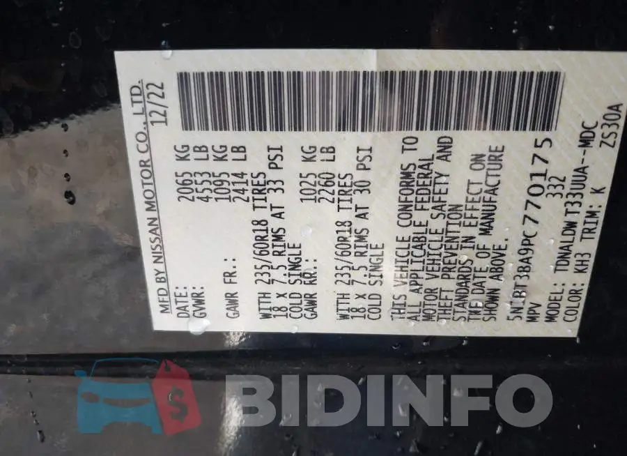 5N1BT3BA9PC770175 Photo# 9