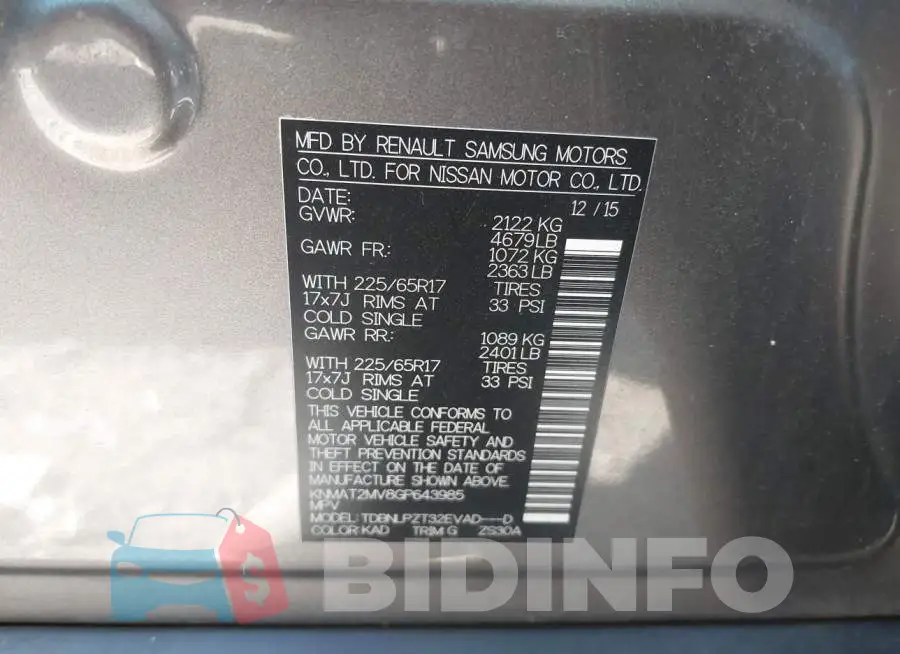 KNMAT2MV8GP643985 Photo# 9