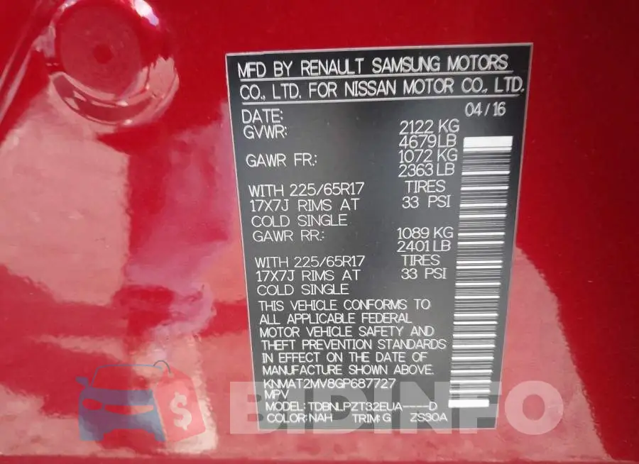 KNMAT2MV8GP687727 Photo# 9