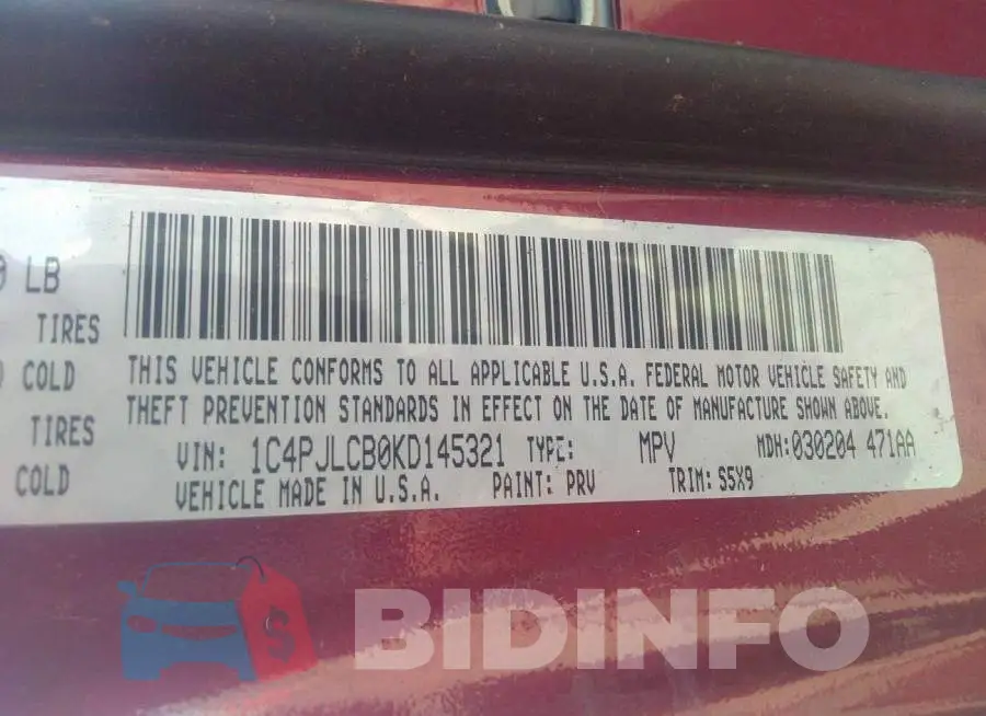 1C4PJLCB0KD145321 Photo# 9