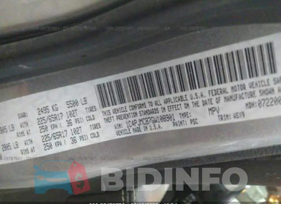 1C4PJMCB7GW108901 Photo# 9