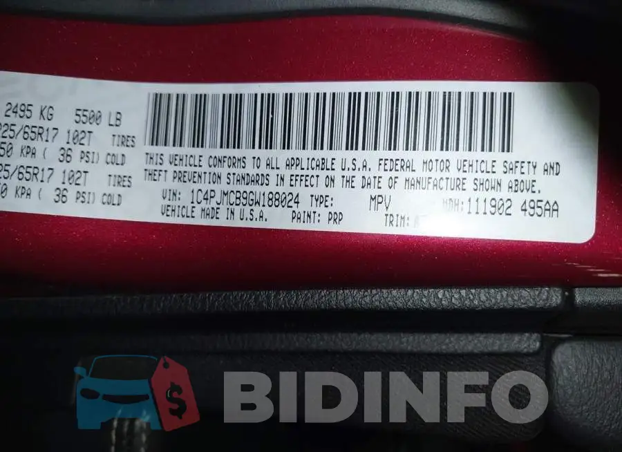 1C4PJMCB9GW188024 Photo# 9