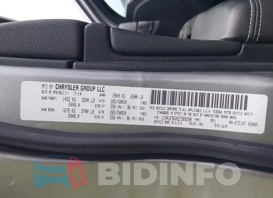 1C4RJFBGXEC589288 Photo# 9
