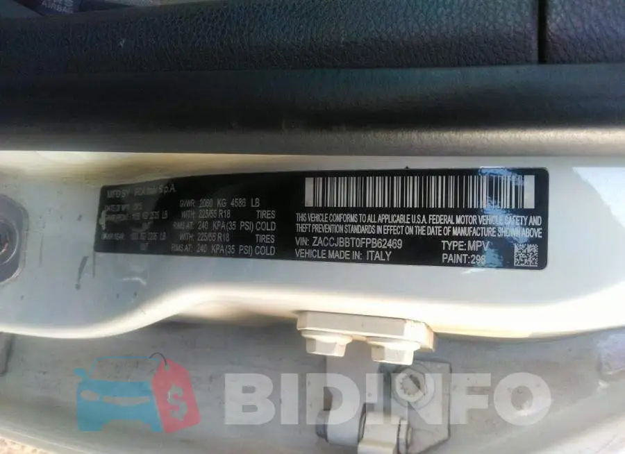 ZACCJBBT0FPB62469 Photo# 9
