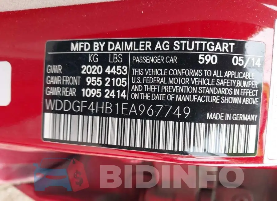 WDDGF4HB1EA967749 Photo# 9