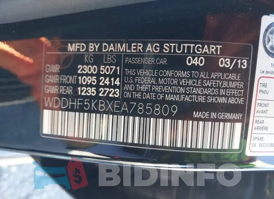 WDDHF5KBXEA785809 Photo# 9
