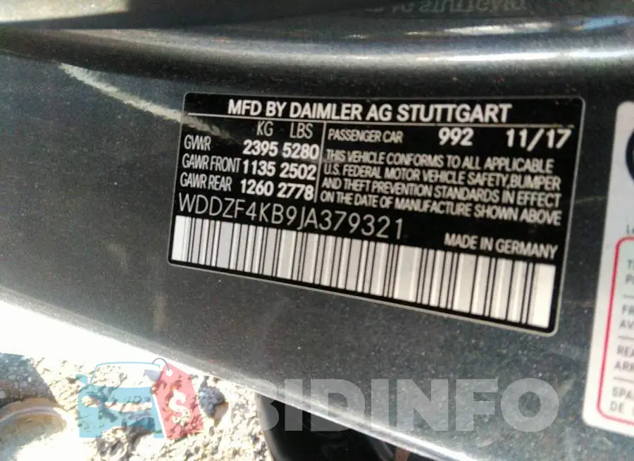 WDDZF4KB9JA379321 Photo# 9