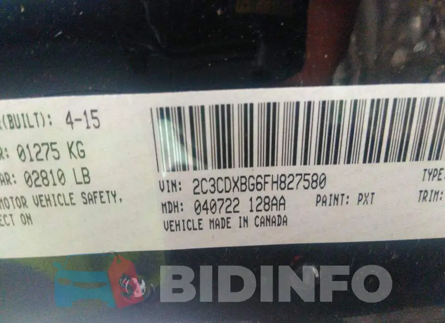 2C3CDXBG6FH827580 Photo# 9