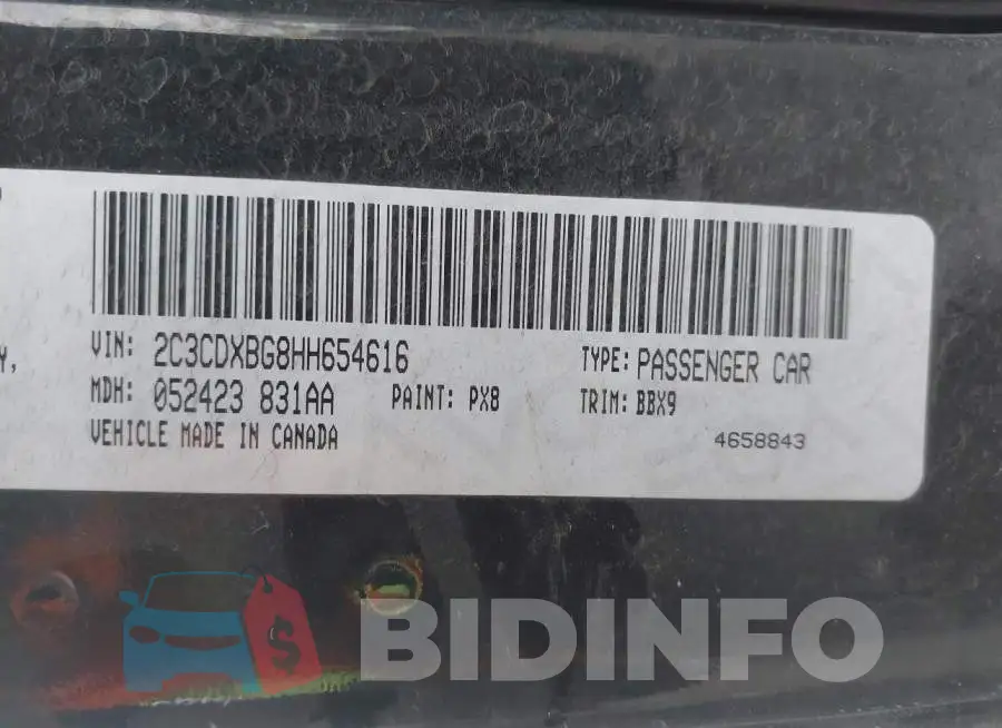 2C3CDXBG8HH654616 Photo# 9