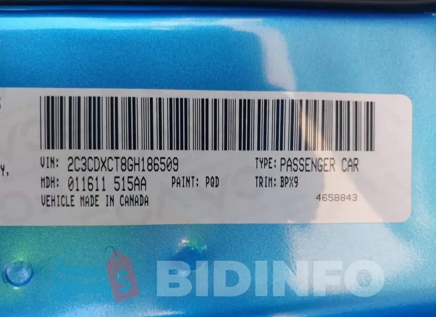 2C3CDXCT8GH186509 Photo# 9