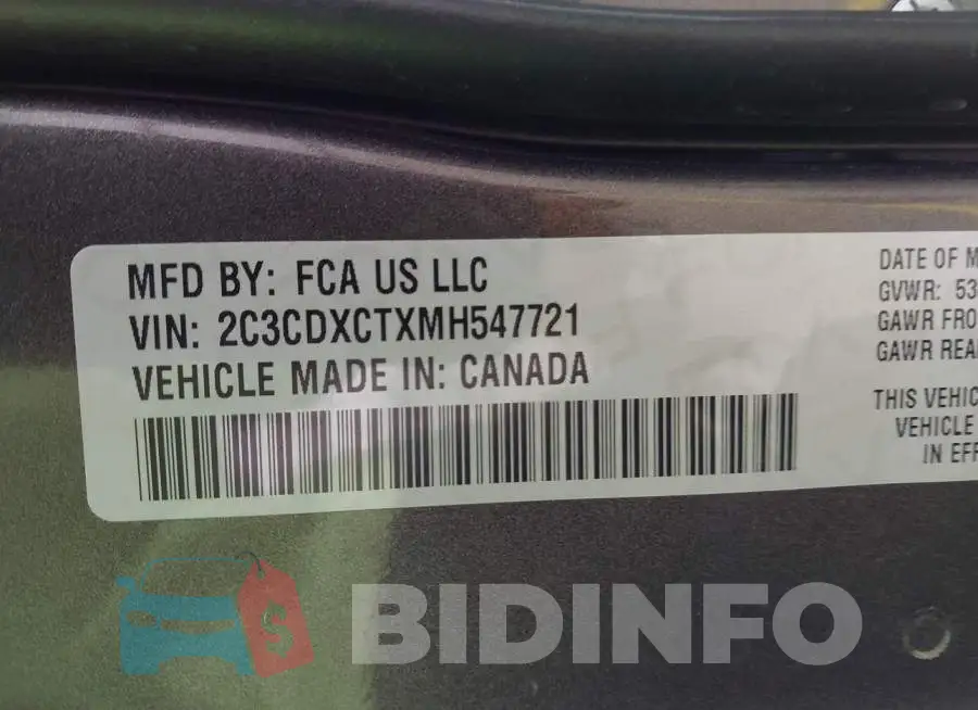 2C3CDXCTXMH547721 Photo# 9