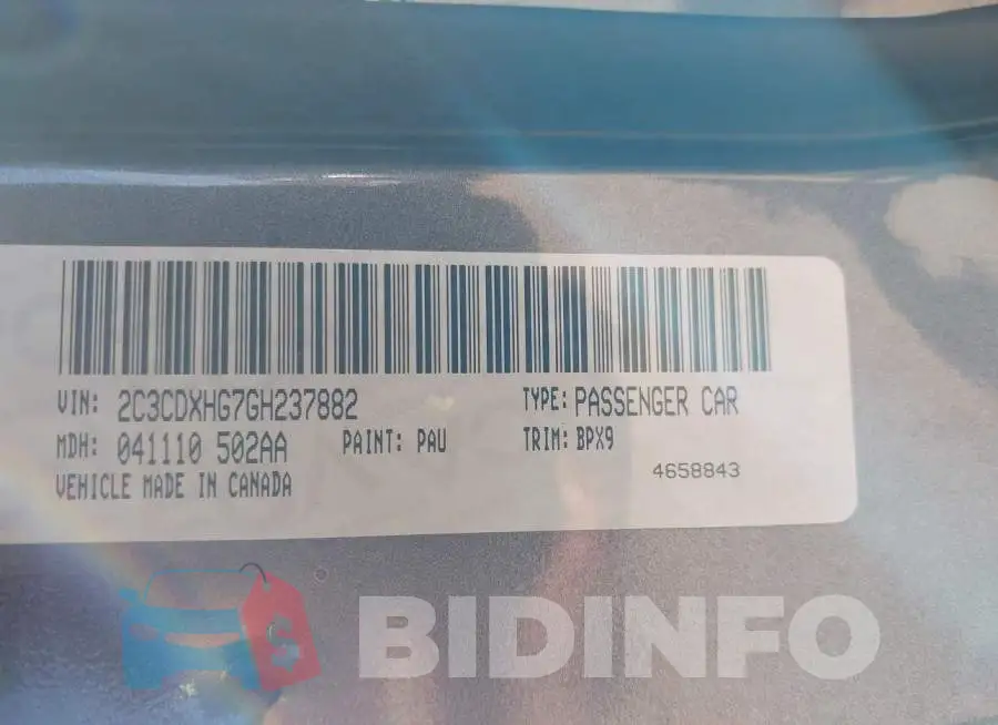 2C3CDXHG7GH237882 Photo# 9