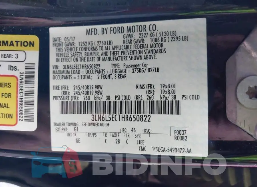 3LN6L5EC1HR650822 Photo# 9