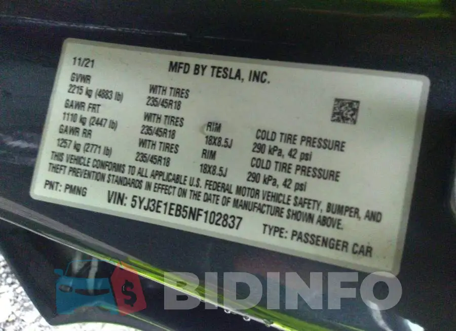 5YJ3E1EB5NF102837 Photo# 9