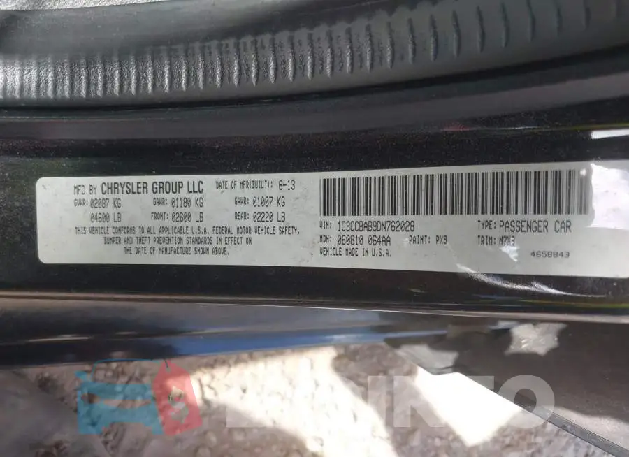 1C3CCBAB9DN762028 Photo# 9