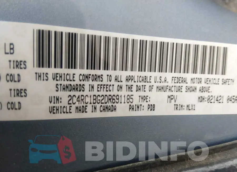 2C4RC1BG2DR691185 Photo# 9