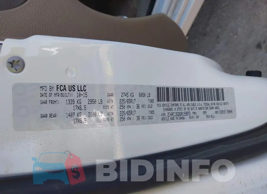 2C4RC1BG9GR159873 Photo# 9