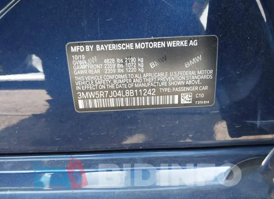 3MW5R7J04L8B11242 Photo# 9