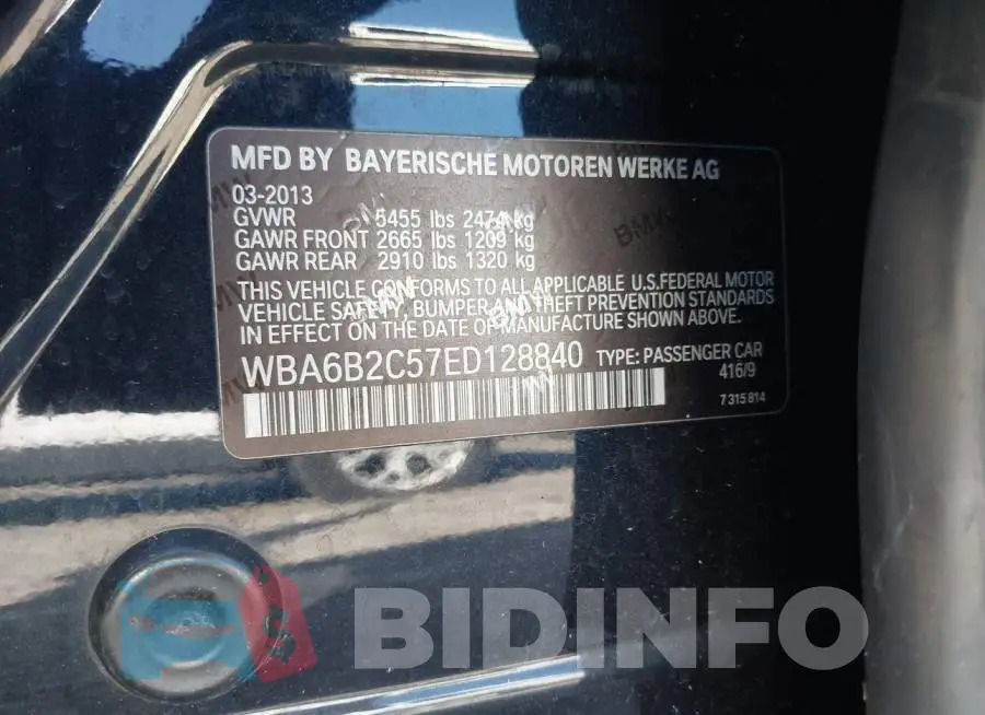 WBA6B2C57ED128840 Photo# 9