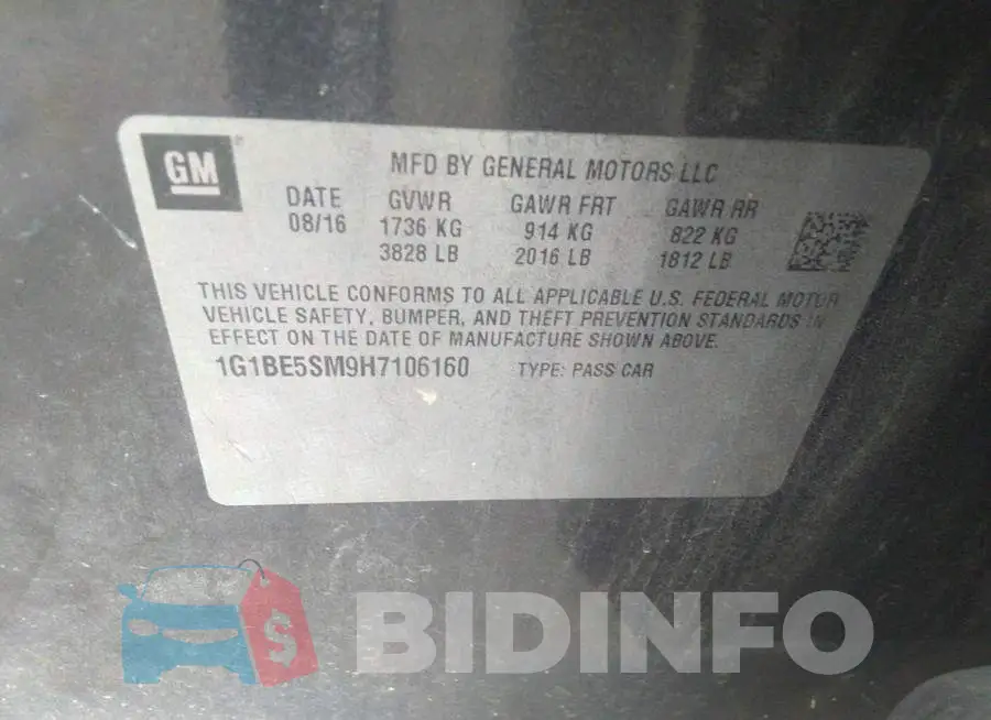 1G1BE5SM9H7106160 Photo# 9
