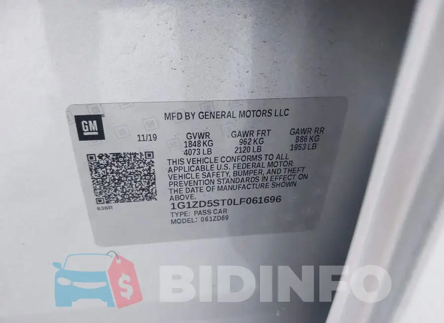 1G1ZD5ST0LF061696 Photo# 9