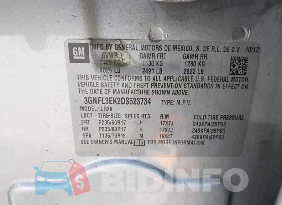 3GNFL3EK2DS523734 Photo# 9