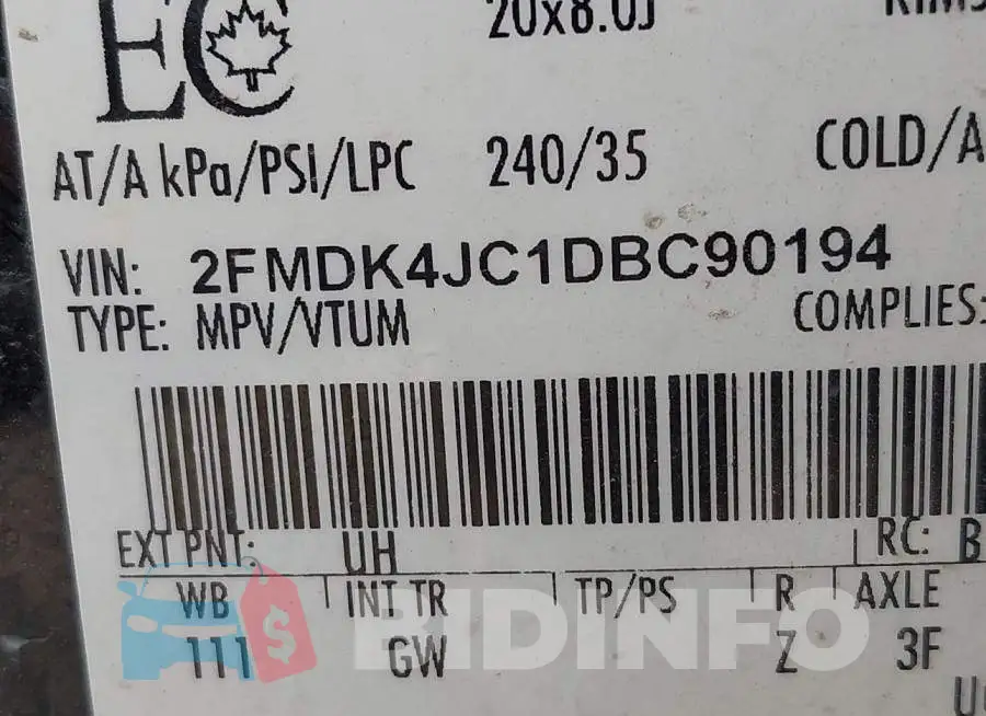 2FMDK4JC1DBC90194 Photo# 9