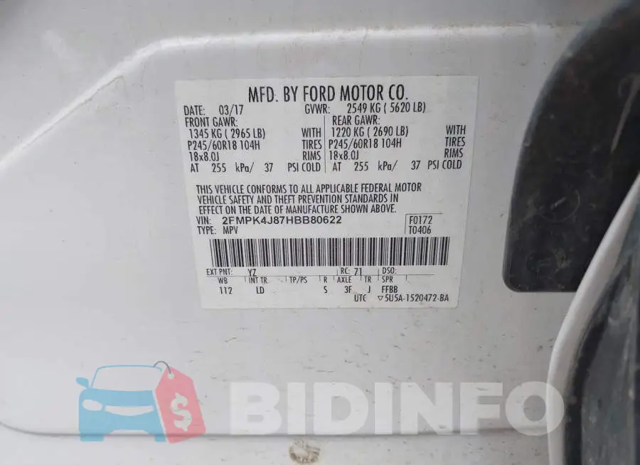 2FMPK4J87HBB80622 Photo# 9