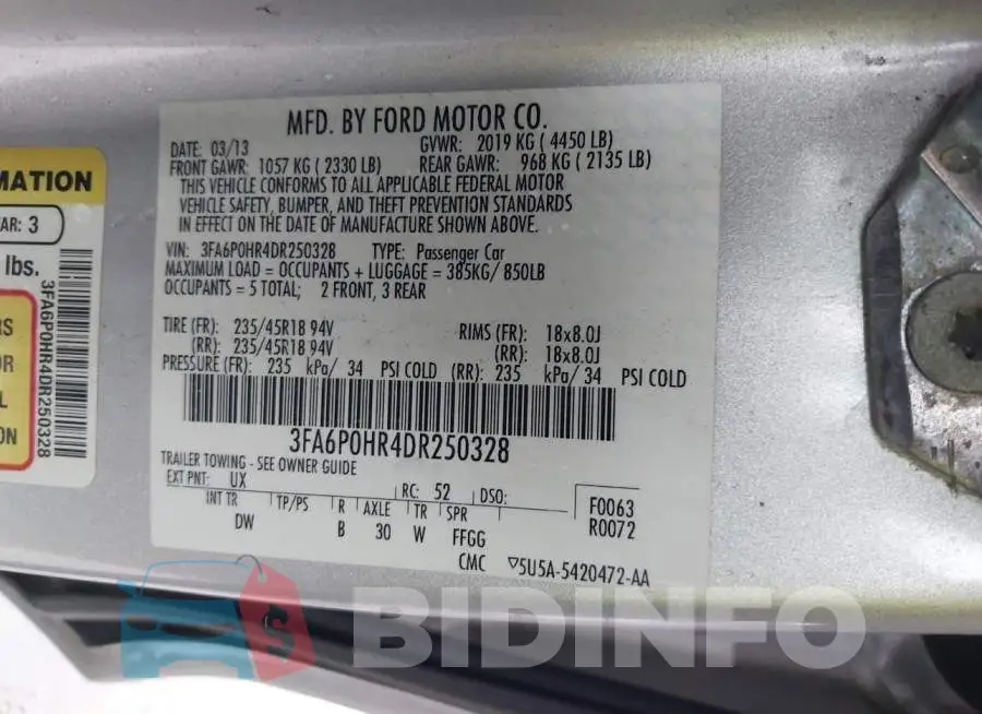 3FA6P0HR4DR250328 Photo# 9