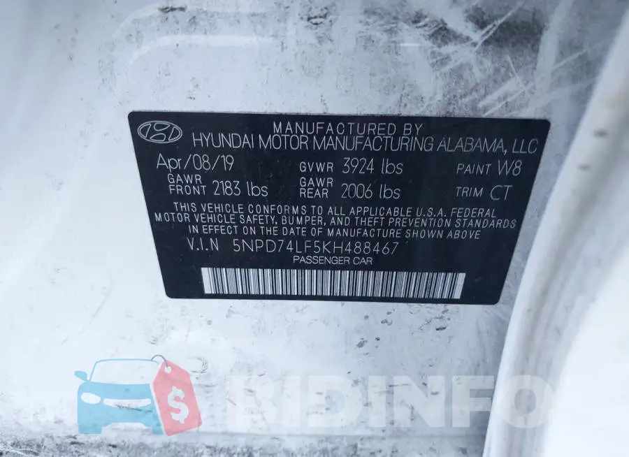 5NPD74LF5KH488467 Photo# 9