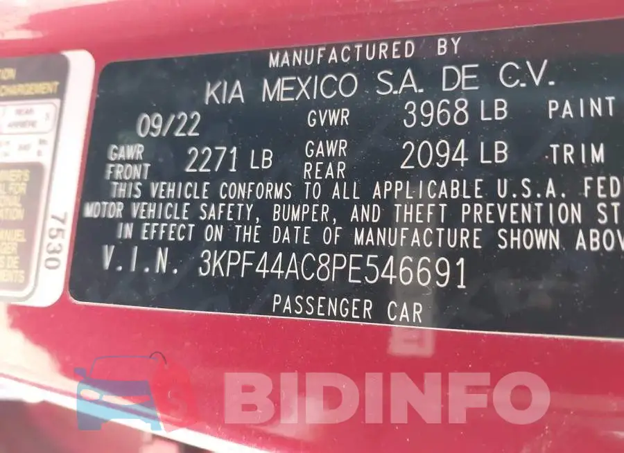 3KPF44AC8PE546691 Photo# 9