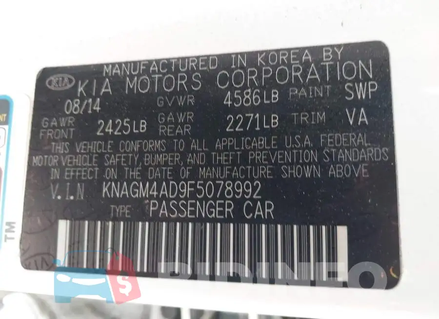 KNAGM4AD9F5078992 Photo# 9