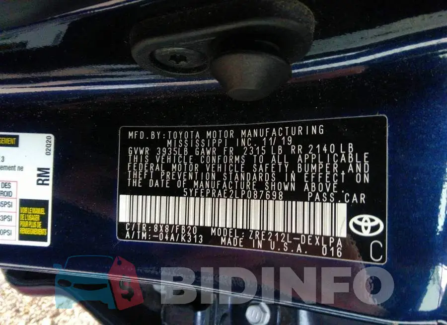 5YFEPRAE2LP087698 Photo# 9
