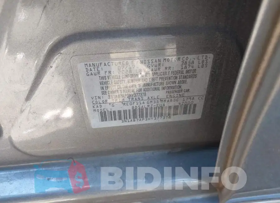 3N1AB7AP3HY377378 Photo# 9