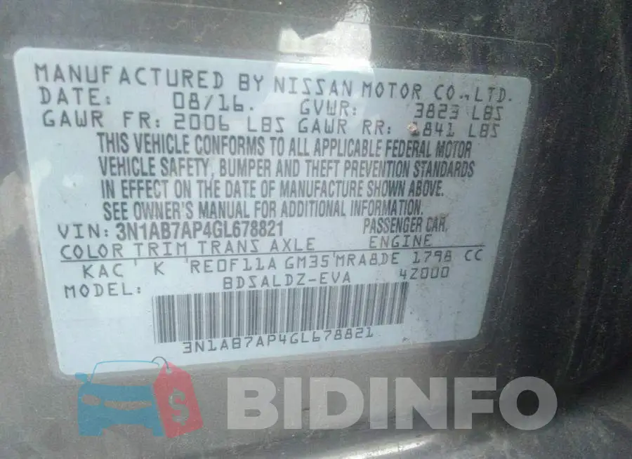 3N1AB7AP4GL678821 Photo# 9