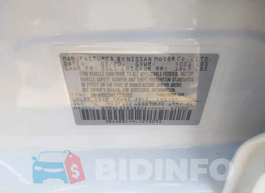 3N1AB8CV4LY275095 Photo# 9