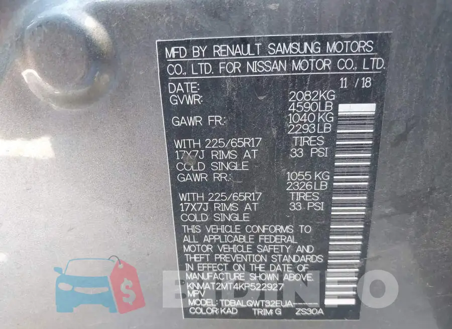 KNMAT2MT4KP522927 Photo# 9