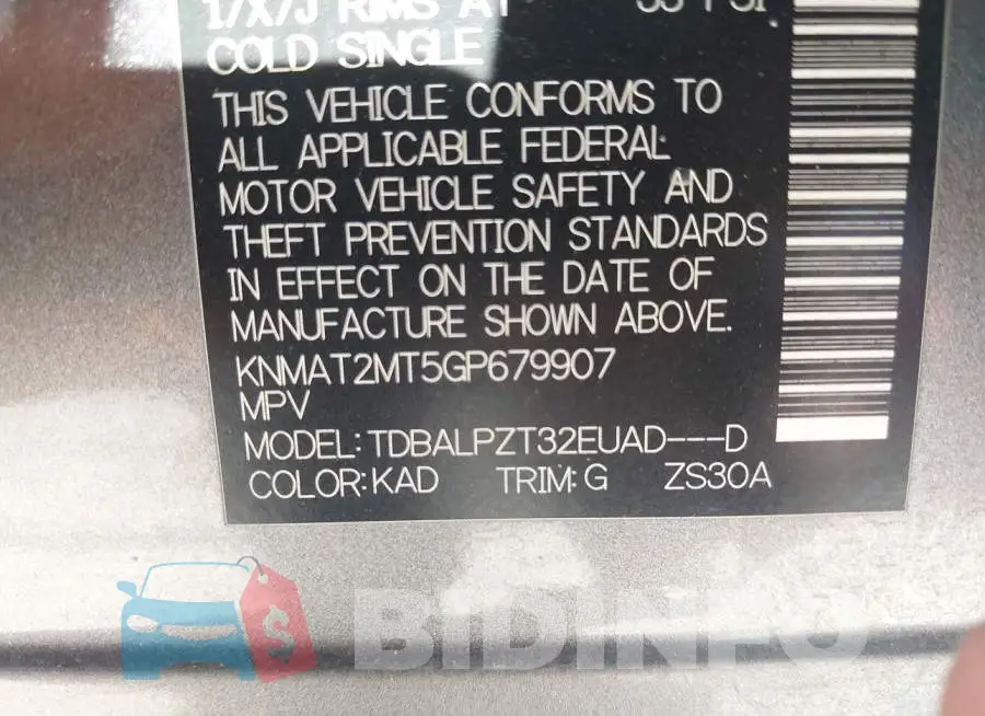 KNMAT2MT5GP679907 Photo# 9