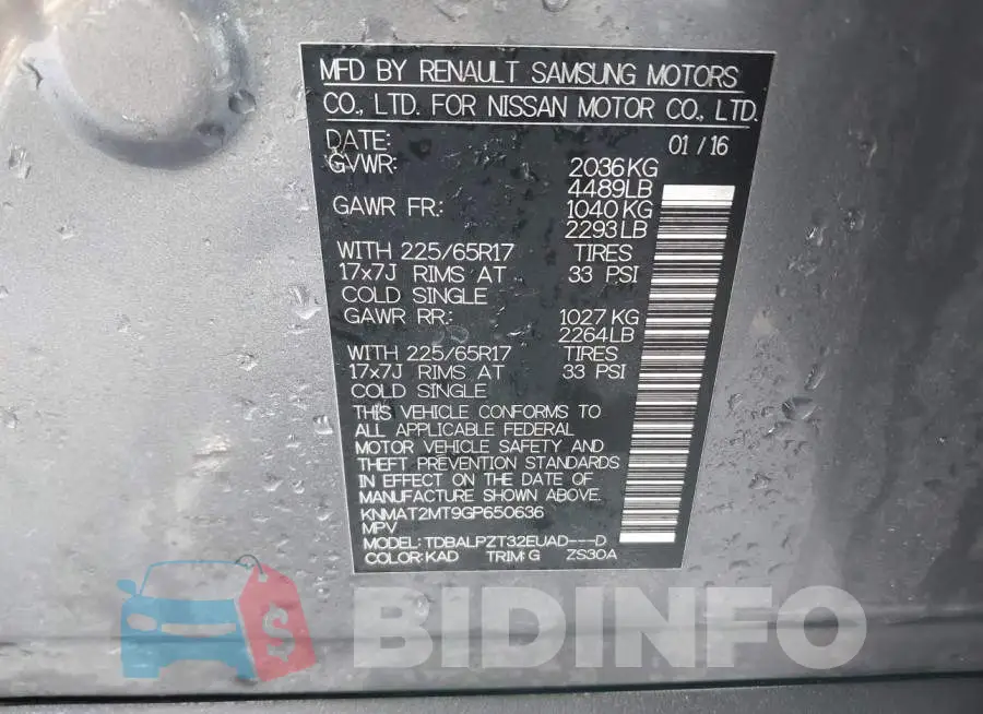 KNMAT2MT9GP650636 Photo# 9