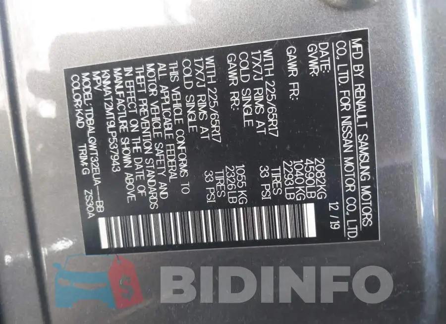 KNMAT2MT9LP537943 Photo# 9